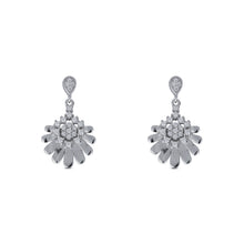 Silver Matching Floral Dual Earrings Dangle Set