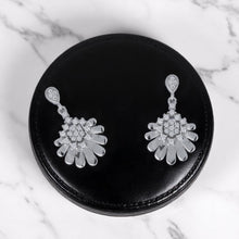 Silver Matching Floral Dual Earrings Dangle Set