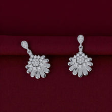 Silver Matching Floral Dual Earrings Dangle Set