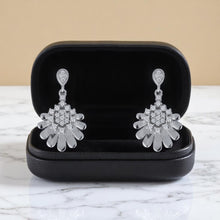 Silver Matching Floral Dual Earrings Dangle Set