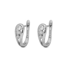 Silver Semi-Circular Hoop Earrings Dangle Set