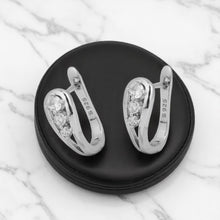 Silver Semi-Circular Hoop Earrings Dangle Set