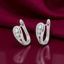 Silver Semi-Circular Hoop Earrings Dangle Set