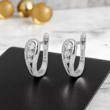 Silver Semi-Circular Hoop Earrings Dangle Set