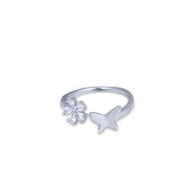 Silver Butterfly Open Ring