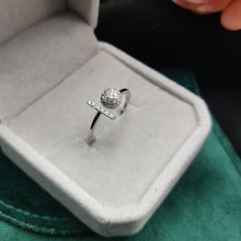 Silver Round Solitaire Bright Ring