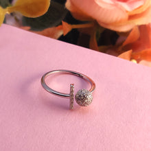 Silver Round Solitaire Bright Ring