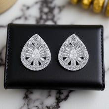 Silver Stud Drop Earrings