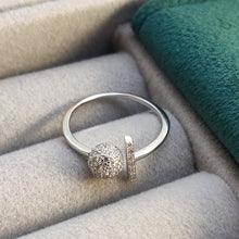 Silver Round Solitaire Bright Ring