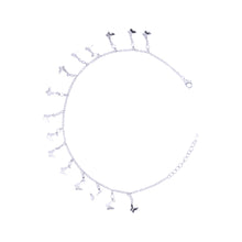  Adjustable Butterfly Stone Silver Anklets