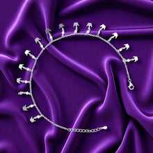 Adjustable Crown Charm Silver Anklet