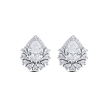 Silver Drop Cluster Stud Set