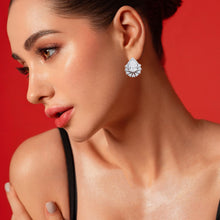 Silver Drop Cluster Stud Set