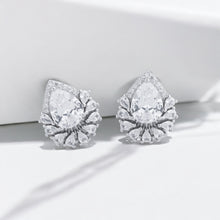 Silver Drop Cluster Stud Set