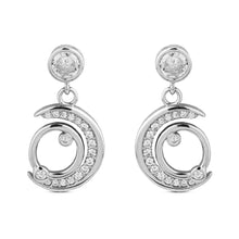 Silver Circular-Half Earrings Locket Set