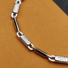 Silver Solid Linked Chain Bracelet