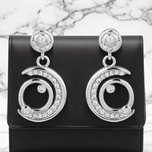 Silver Circular-Half Earrings Locket Set