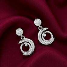 Silver Circular-Half Earrings Locket Set