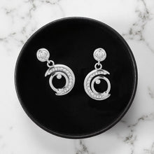 Silver Circular-Half Earrings Locket Set