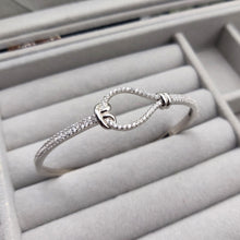 Silver Hinged Loop Pressing clasp Bangle