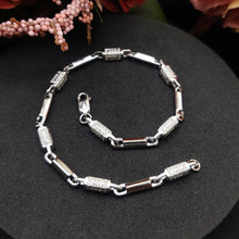 Silver Solid Linked Chain Bracelet