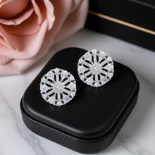  Silver Round Cluster Stud Set 