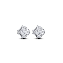 Silver Zircon Diamond Cluster Stud Set