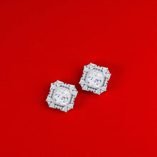 Silver Zircon Diamond Cluster Stud Set