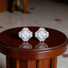 Silver Zircon Diamond Cluster Stud Set