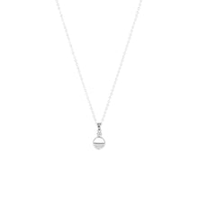 Silver Circular Half Stone Earrings-Locket Set