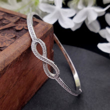 925 Silver Crystal Infinity Bangle