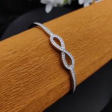 925 Silver Crystal Infinity Bangle