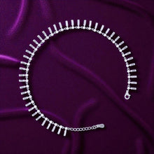  Silver Rectangular Zircon Chain Payal 