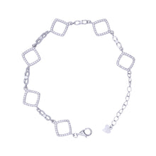 Sterling Diamond Shape Chain Bracelet