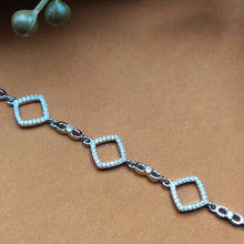 Sterling Diamond Shape Chain Bracelet