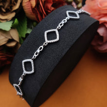 Sterling Diamond Shape Chain Bracelet