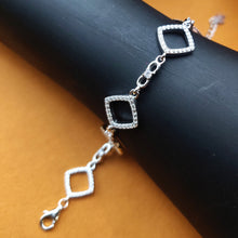 Sterling Diamond Shape Chain Bracelet
