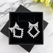 Silver Diamond Butterfly Earrings Locket Set