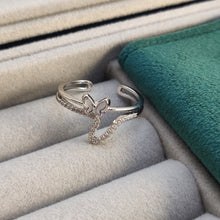  925 Silver Butterfly Adjustable Ring