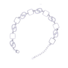 Silver Geometric Link Chain Bracelet