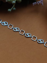 Silver Geometric Link Chain Bracelet