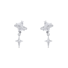 Silver Dangle Star Earrings