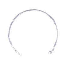 Silver Triple Shiny Plain Anklet