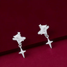 Silver Dangle Star Earrings