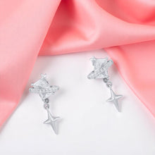 Silver Dangle Star Earrings