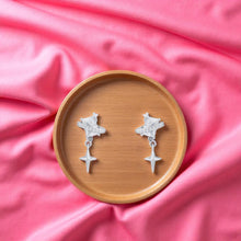 Silver Dangle Star Earrings