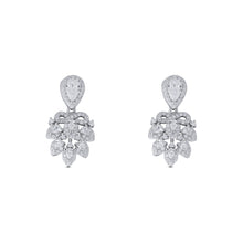 Silver Cluster Leaf Pendant Drop Set