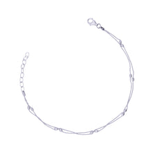Silver Double Distance Ball Anklet