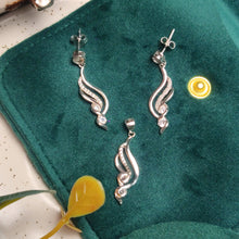 Silver Cluster Leaf Pendant Stud Earrings Set