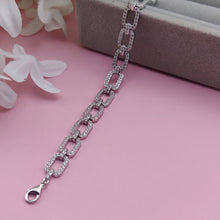  Italian Silver Rectangle Chain Bracelet